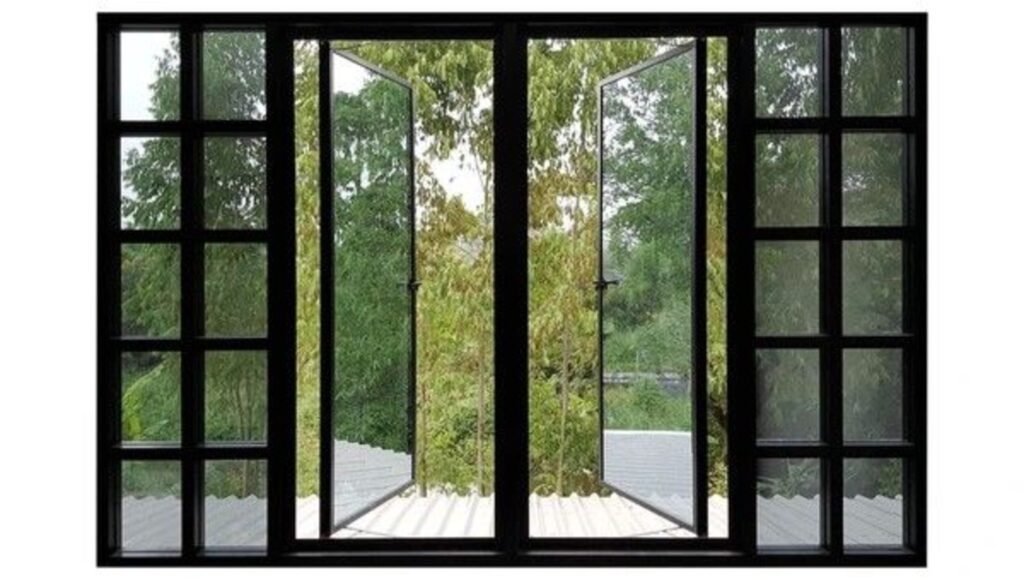 Aluminium Window Black Glass