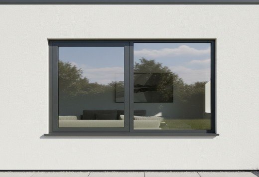 Notice the completely flat outer face – no stepped sash like traditional casements