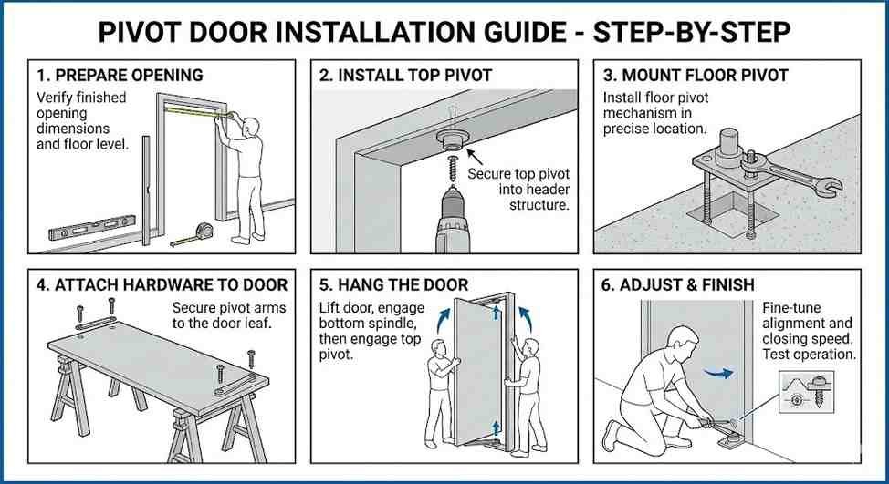 Numbered installation steps that match what actually happens on site