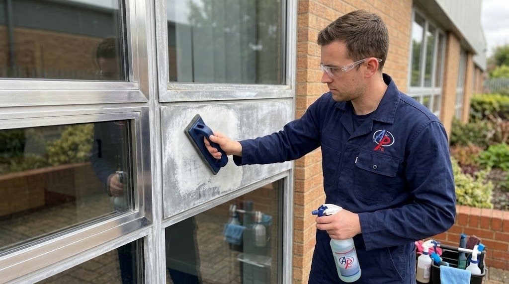how to clean oxidized aluminium window frames